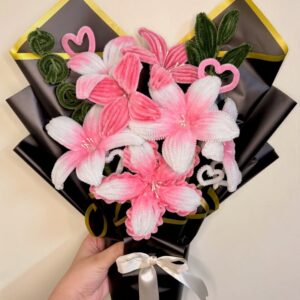 pink ombre lily chenille bouquet
