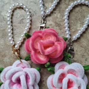 velvet rose & pearl charm