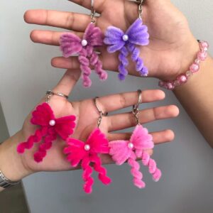 cloud bow keychain